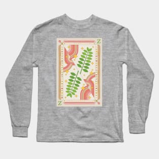 Zamioculcas Zamiifolia ZZ Plant Illustration with Playing Card Design for Plant Mom Plant Daddy Long Sleeve T-Shirt